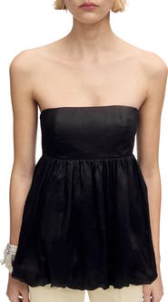 MANGO Strapless Bubble Top