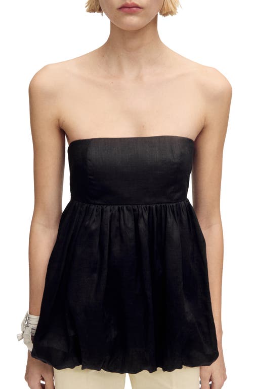 Mango Strapless Bubble Top In Black