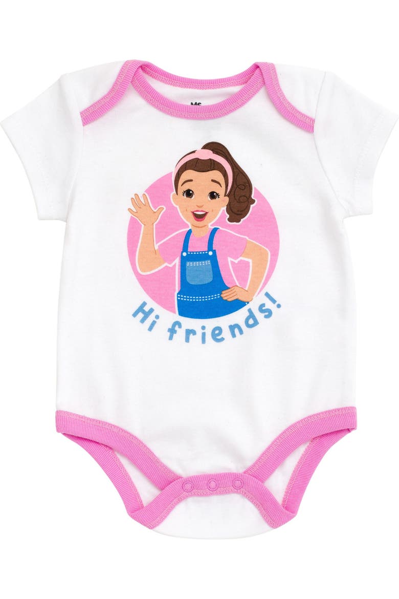 3-Pack Short Sleeve One Piece Bodysuits, Alternate, color, Pink White Blue