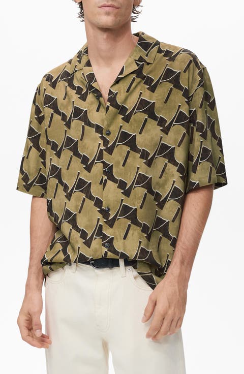 Abstract Print Camp Shirt