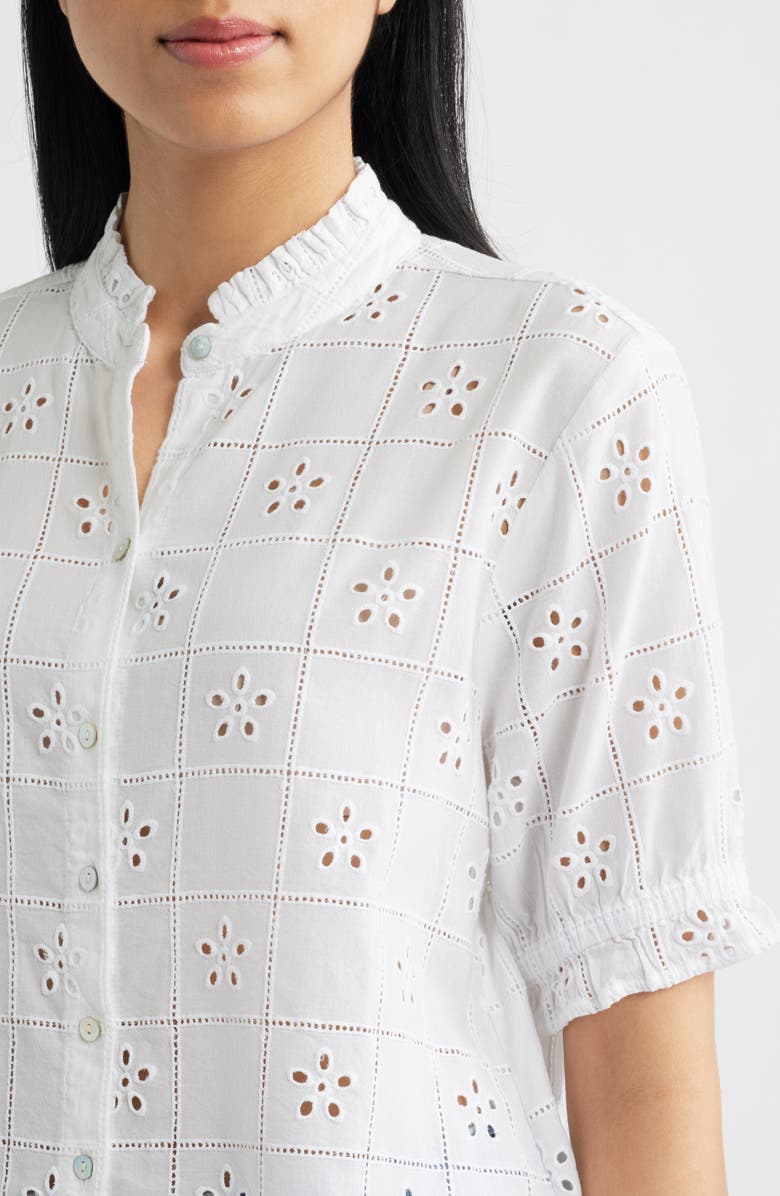 Cloth & Stone Eyelet Embroidery Woven Shirt, Alternate, color, White