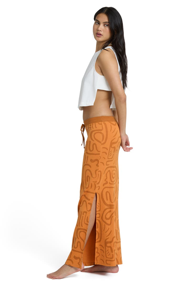 Billabong Embers Drawstring Maxi Skirt, Alternate, color, Tangerine