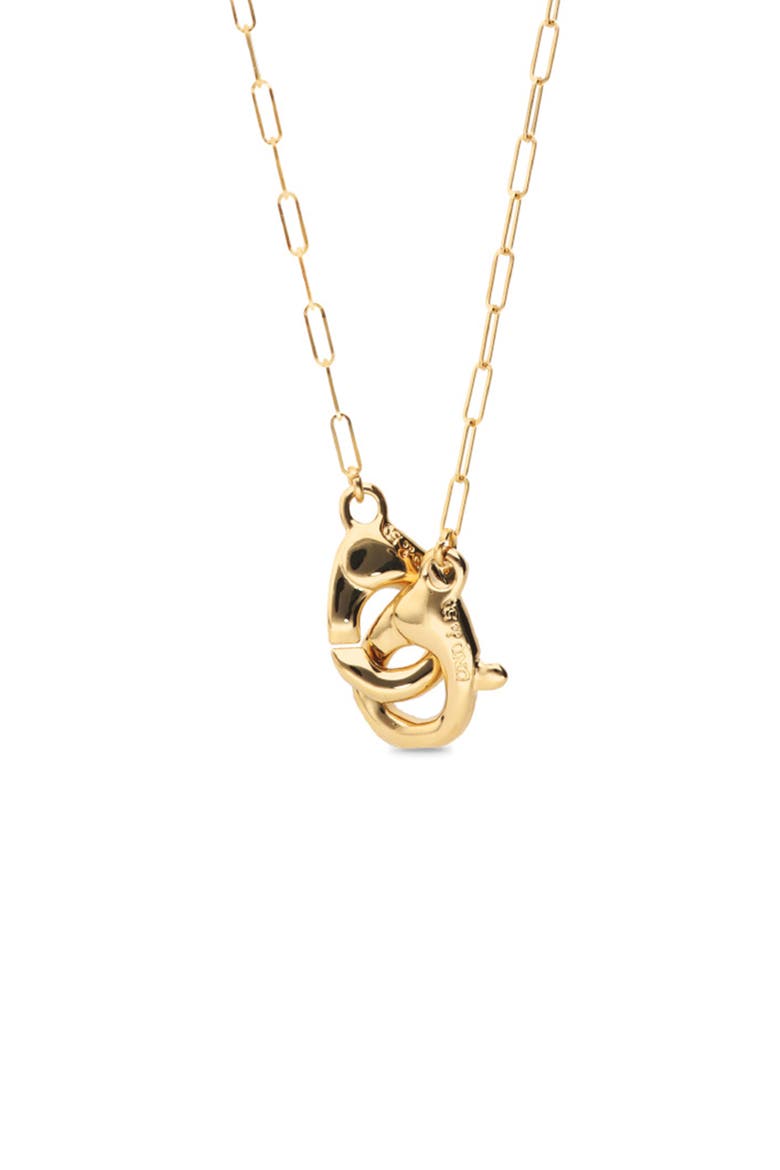 Long 18k gold-plated necklace with interlocking carabiner detail, Alternate, color, Gold