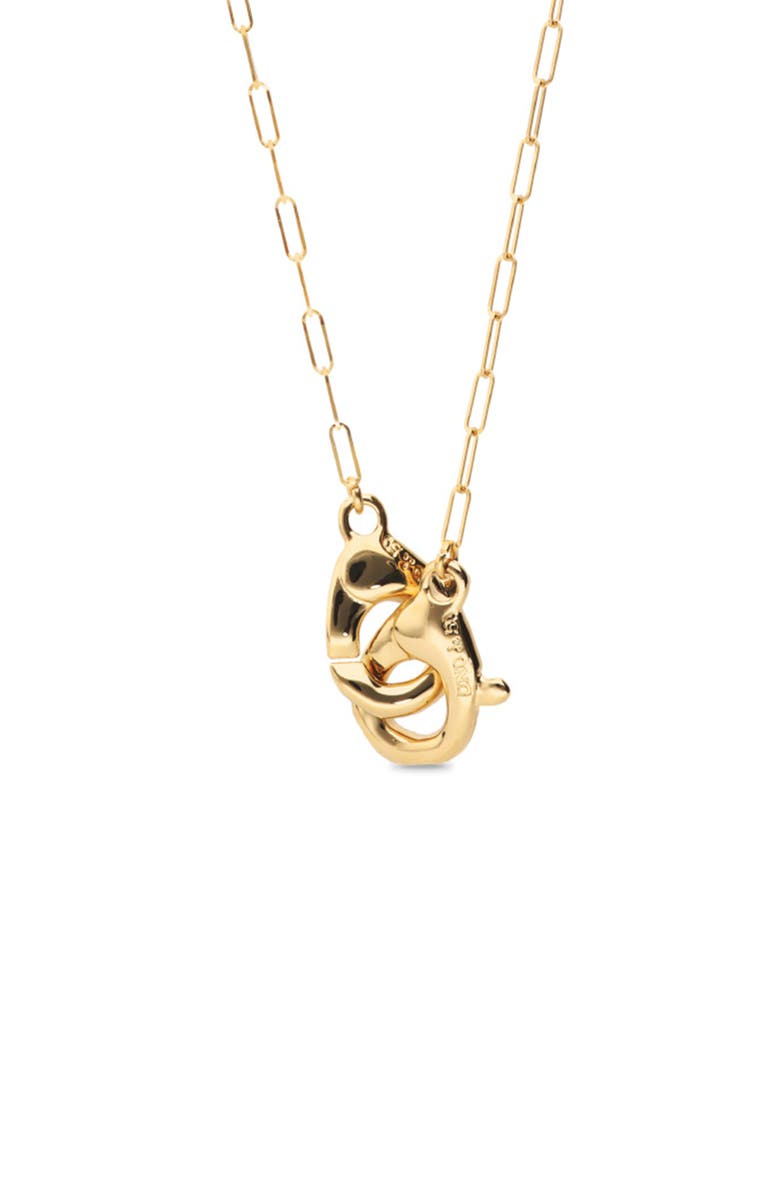 UNODE50 Long 18k gold-plated necklace with interlocking carabiner detail, Alternate, color, Gold