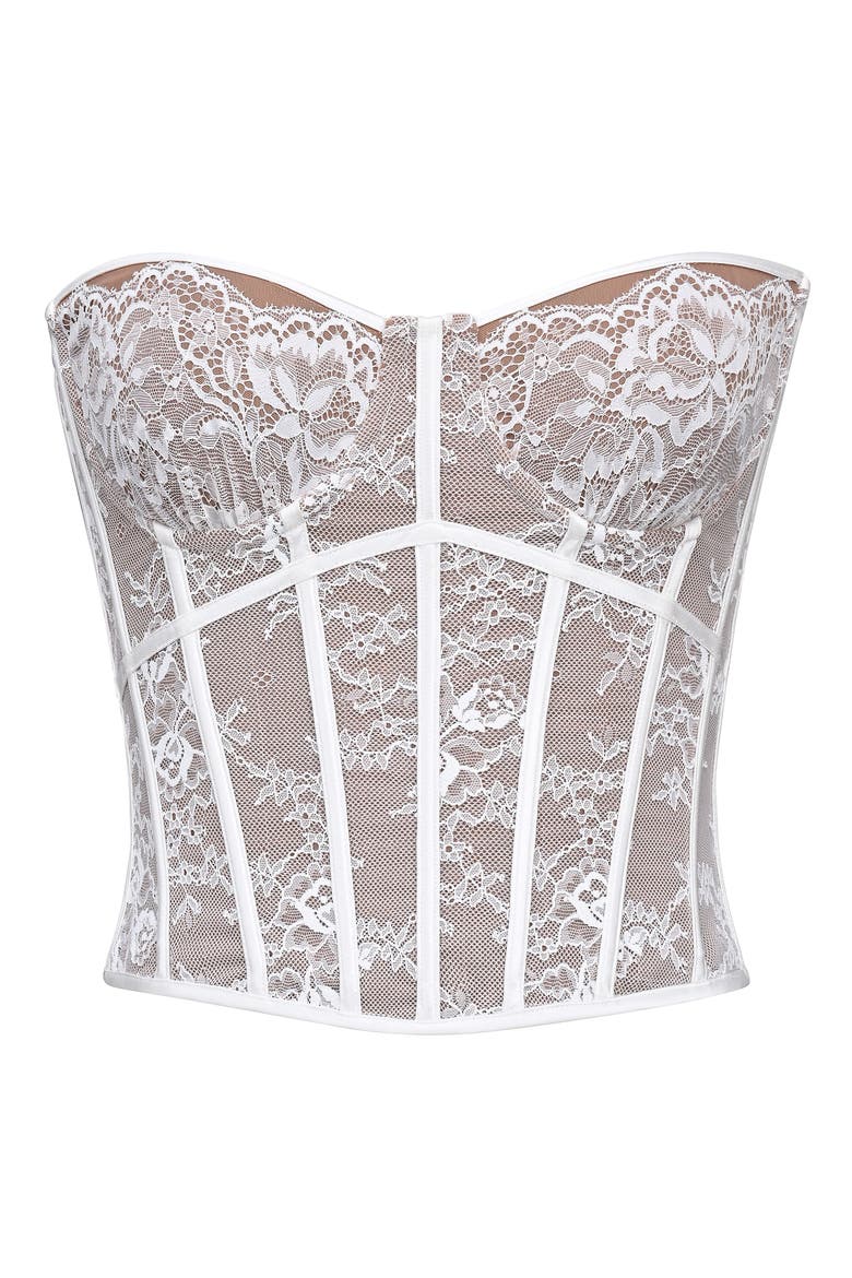Ayana Lace Corset Top, Alternate, color, WHITE