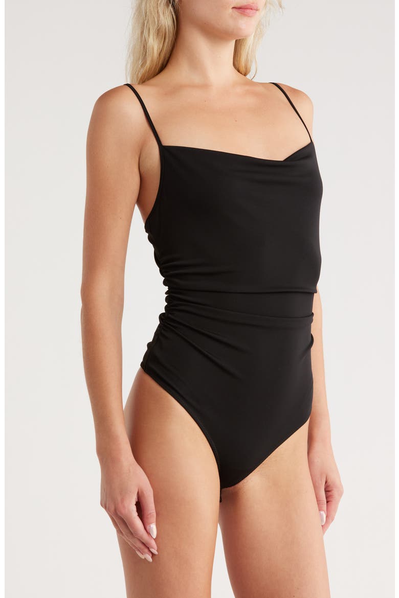 Marta Cowl Neck Bodysuit, Alternate, color, BLACK