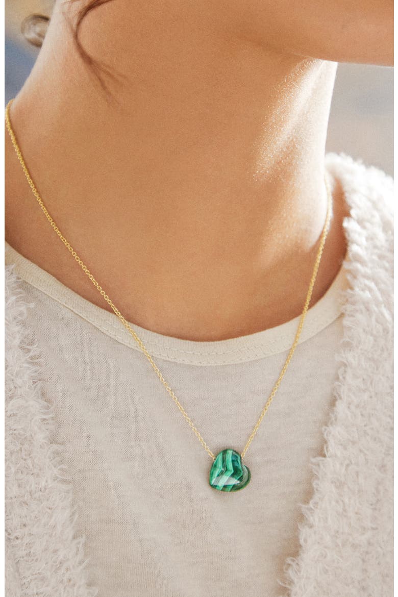 Juno Heart Pendant Necklace, Alternate, color, GREEN