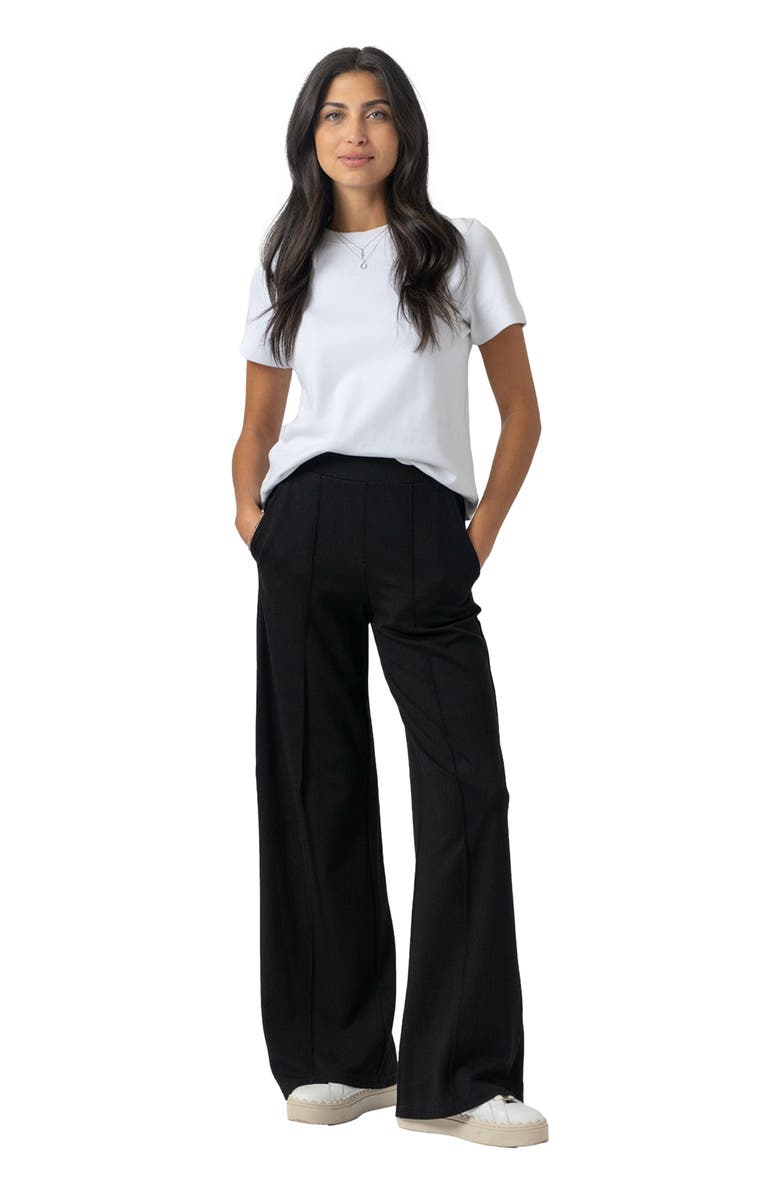 Saint + Sofia Keller Wide Leg Pant, Main, color, Black