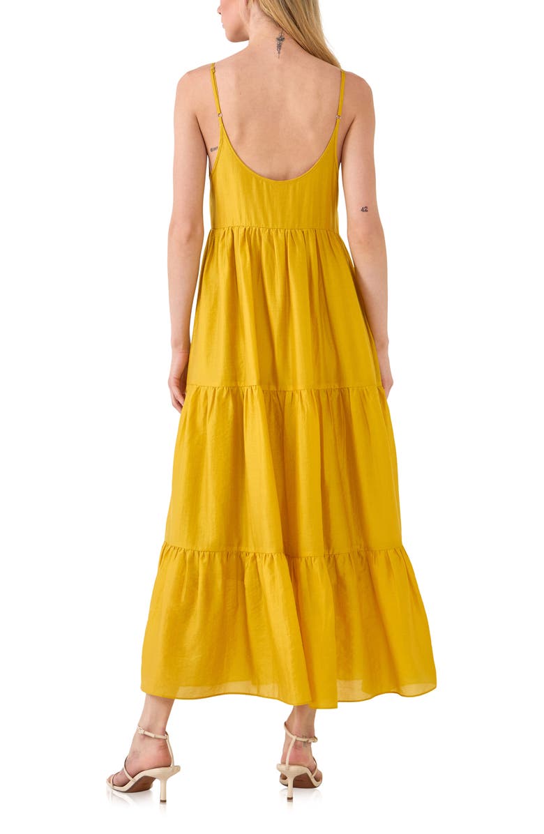 Endless Rose Tiered Maxi Dress, Alternate, color, Mustard