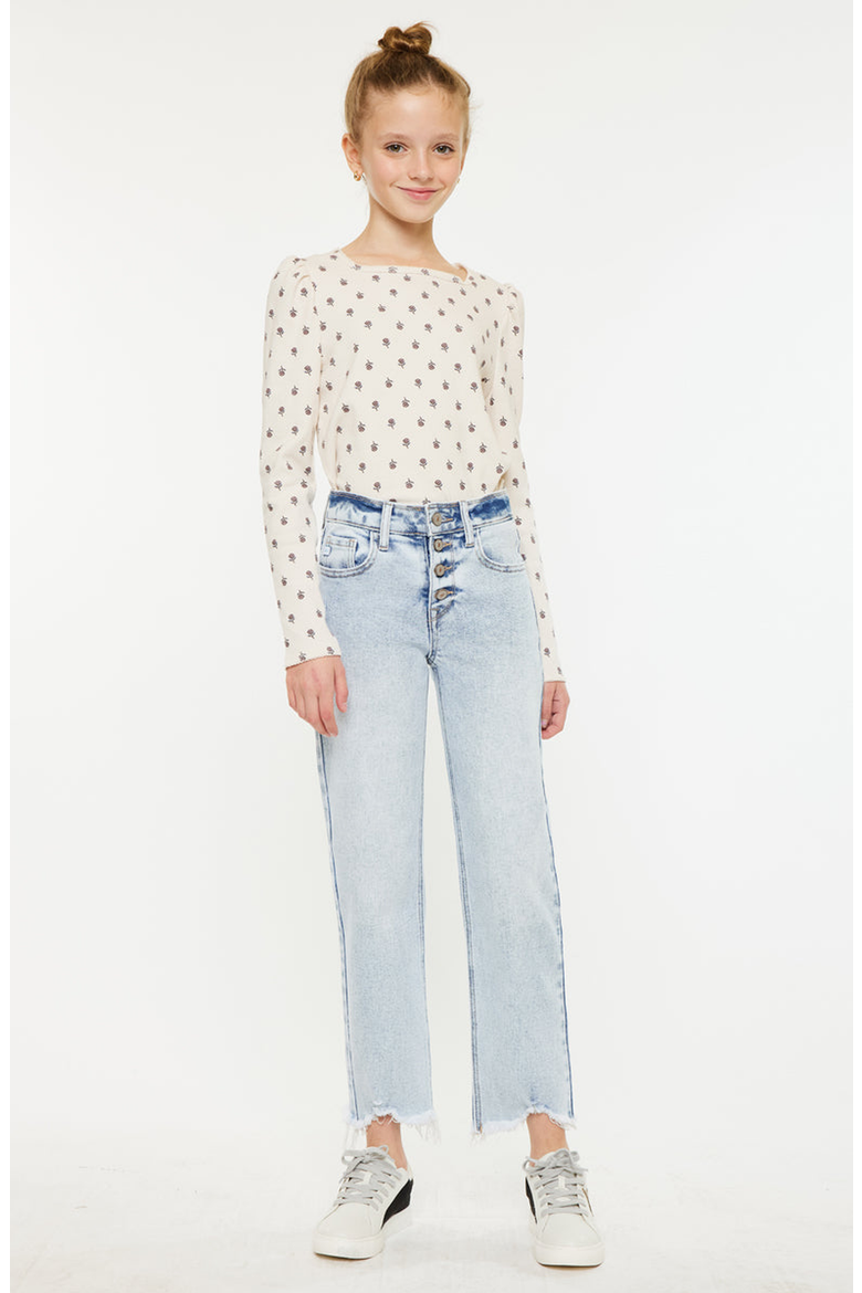Maggy High Rise Cropped Straight Jeans, Main, color, Acid Wash