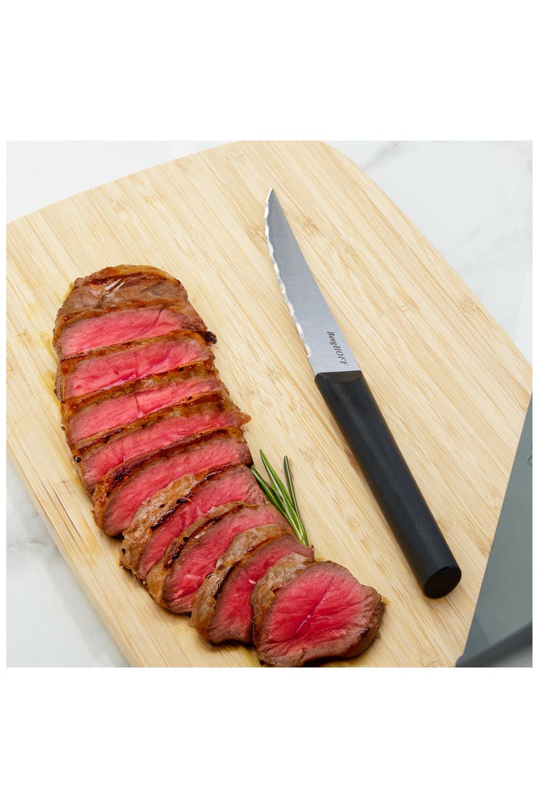 DiNA Matrix Set of 6 Serrated Steak Knives, Alternate, color, BLACK