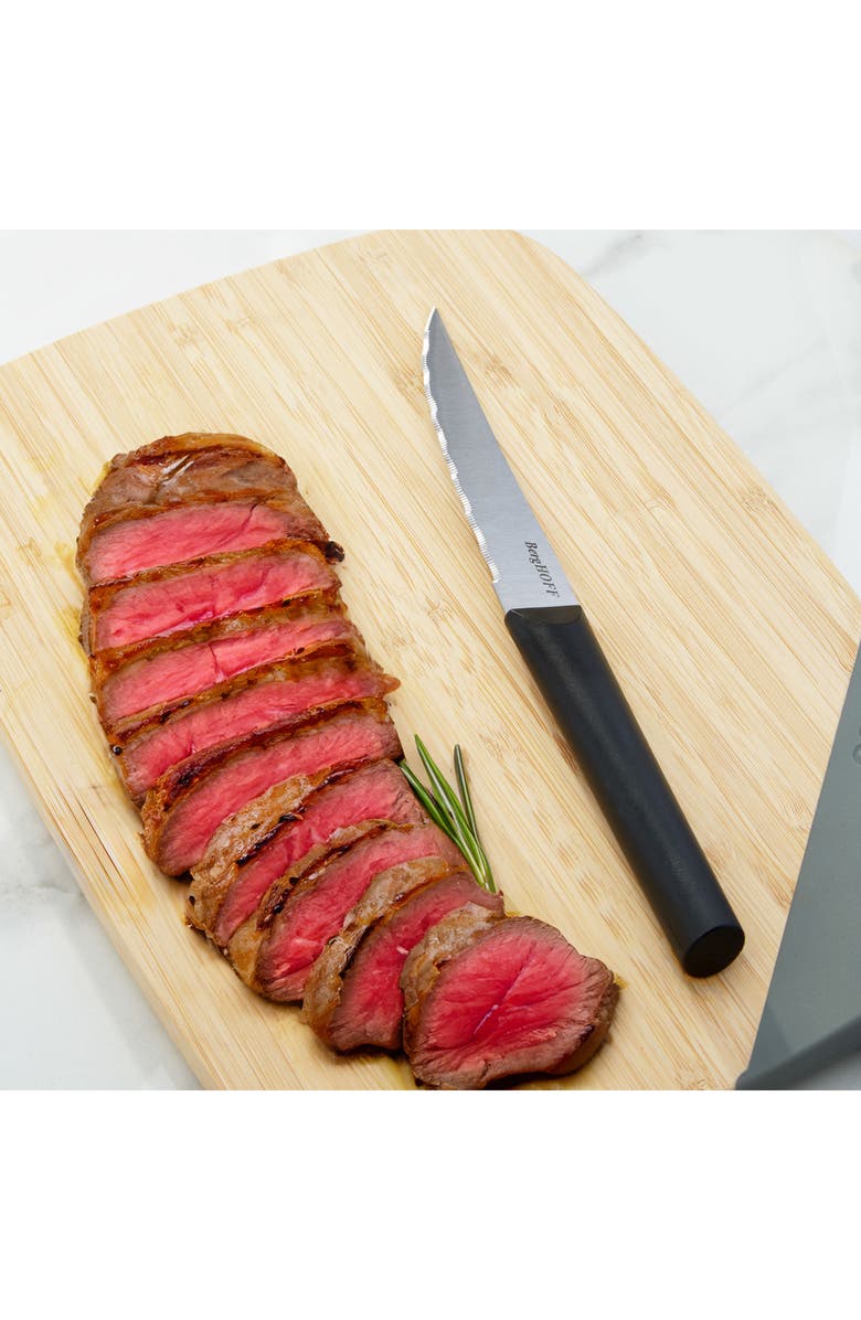 BergHOFF DiNA Matrix Set of 6 Serrated Steak Knives, Alternate, color, Black