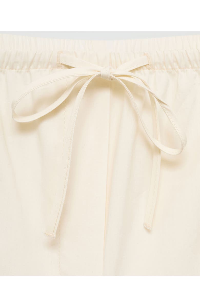 MANGO Wide Leg Drawstring Cotton Pants, Alternate, color, 