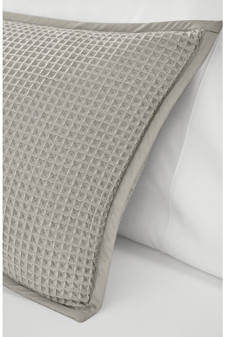 Organic Cotton Waffle Accent Pillow Cover, Alternate, color, PEWTER