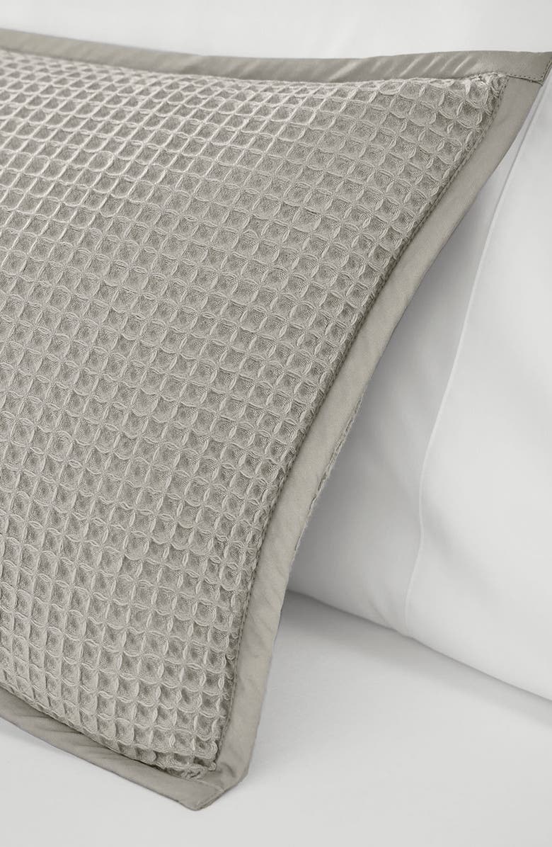 Boll & Branch Organic Cotton Waffle Accent Pillow Cover, Alternate, color, Pewter