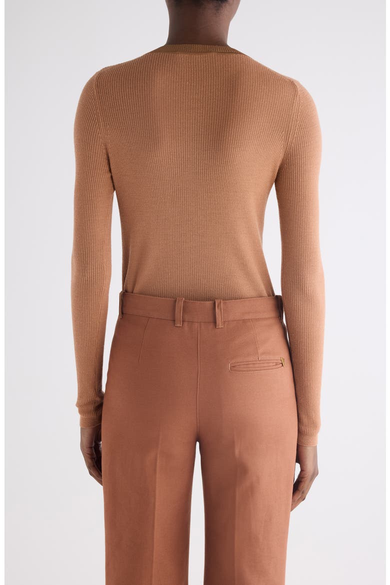 Long Sleeve Wool Rib Henley, Alternate, color, PINK - BROWN