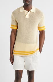 MAVRANS Stripe Open Stitch Organic Cotton Polo