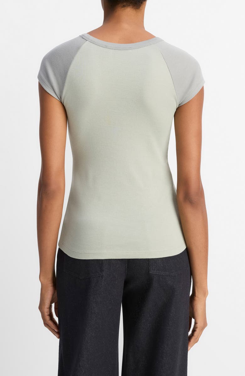 Vince Colorblock Raglan Cap Sleeve Pima Cotton T-Shirt, Alternate, color, 
