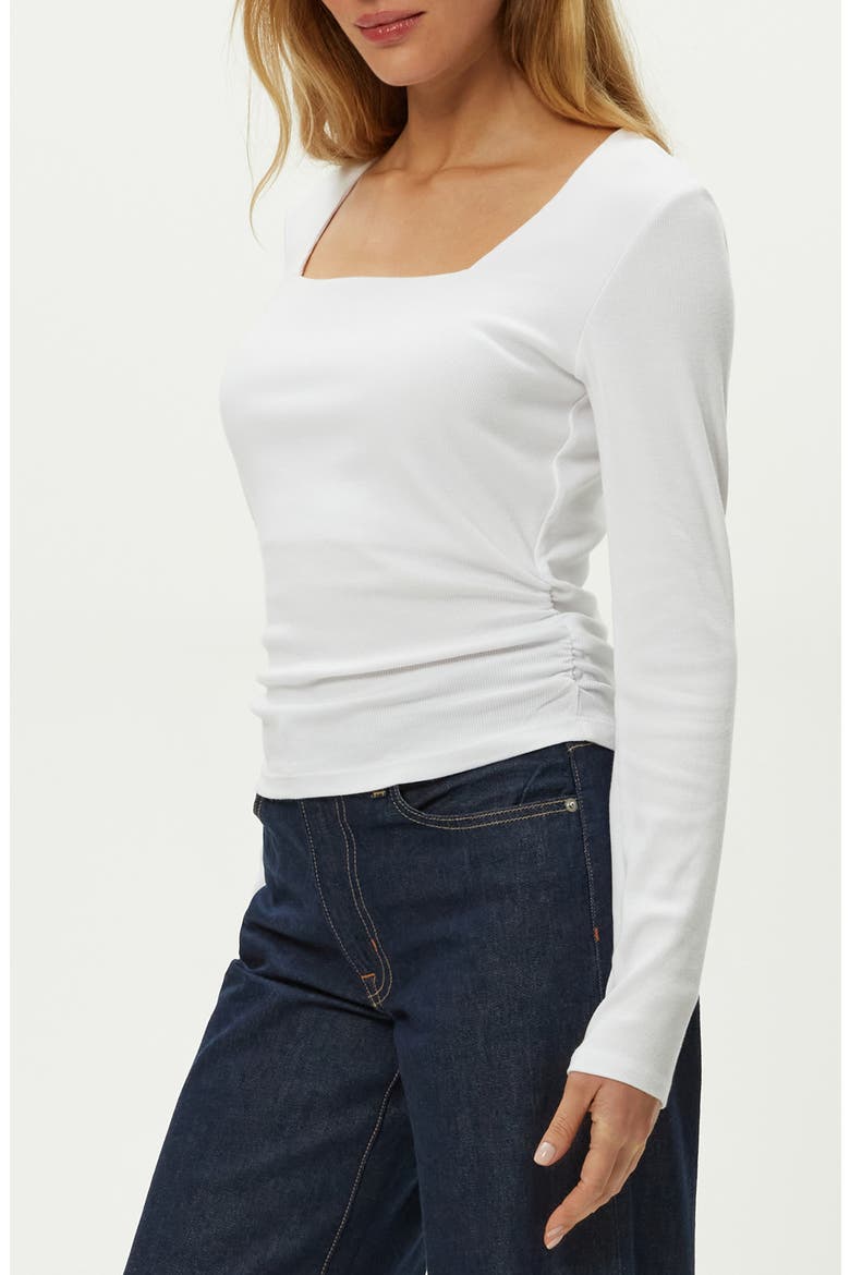 Sarah Long Sleeve Square Neck T-Shirt, Alternate, color, WHITE