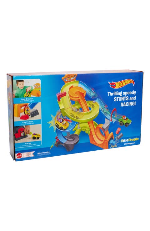 Little People Hot Wheels Spiral Stunt Speedway Race Track Playset