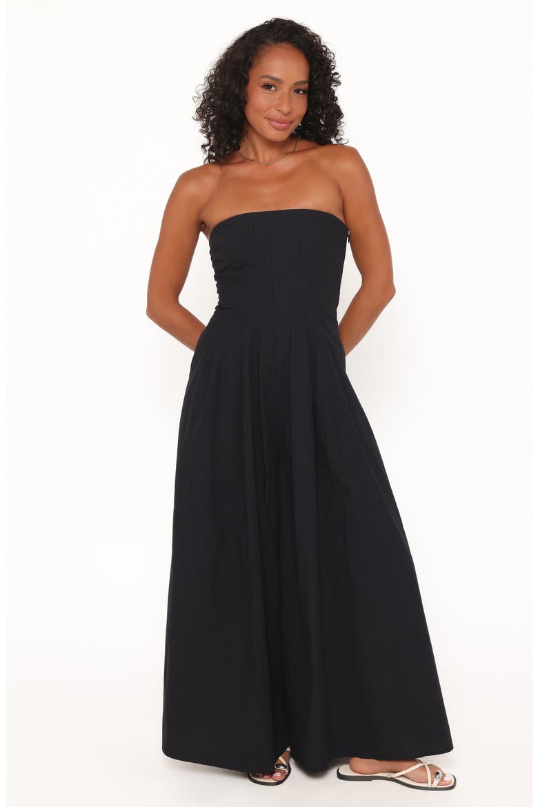 Wren Strapless Wide Leg Jumpsuit, Alternate, color, BLACK