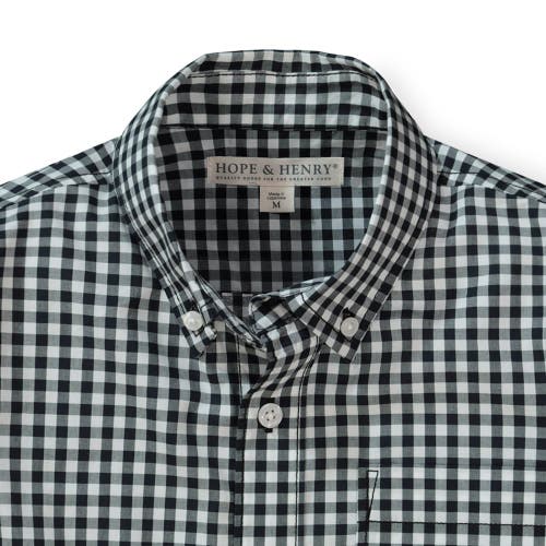 Hope & Henry Baby Boys' Poplin Button Down Shirt, Infant In Black Gingham