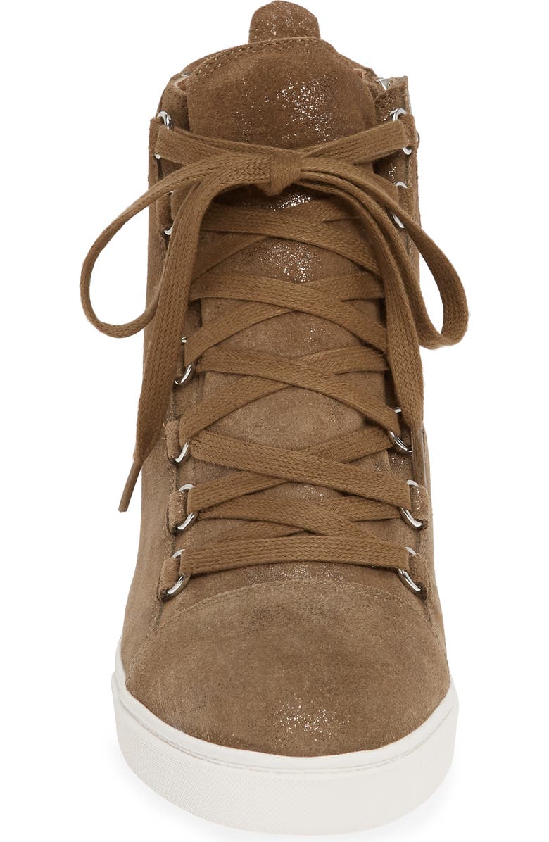 Linea Paolo Fenton Wedge Sneaker, Alternate, color, Taupe Suede