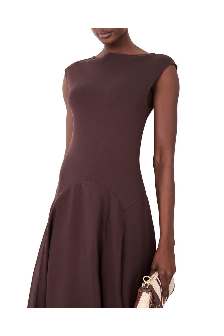 Sleeveless Midi Dress, Alternate, color, Brown