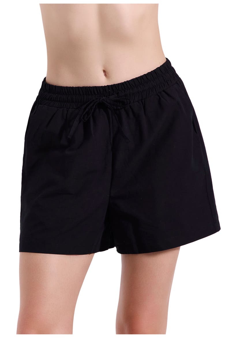 Amalfi Lace Drawstring Short Cover-Up, Main, color, Black