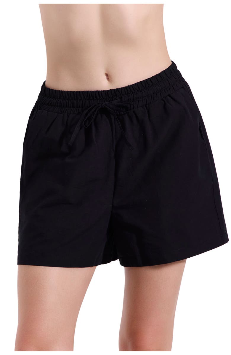 Luma Gottex Amalfi Lace Drawstring Short Cover-Up, Main, color, Black