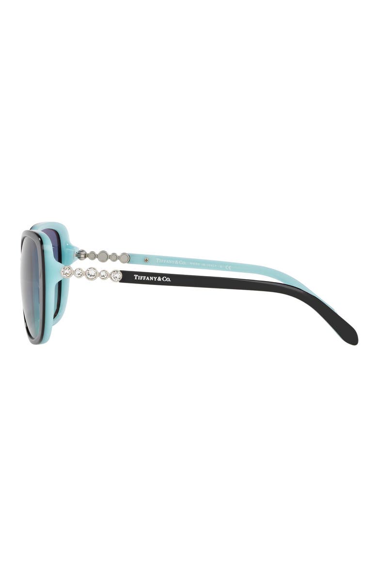 55mm Gradient Butterfly Sunglasses, Alternate, color, BLACK/ BLUE GRADIENT