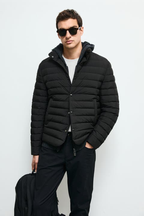 Lufian Men's Snap-button Goose Down Puffer Jacket