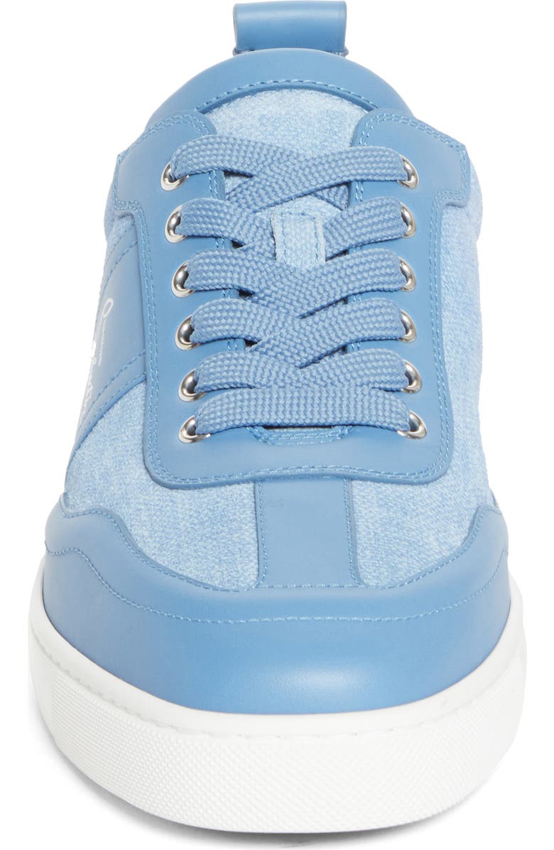 Christian Louboutin Retero Mixed Media Sneaker, Alternate, color, Ceruleo