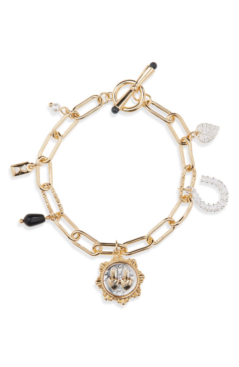 Panacea Two-Tone Charm Toggle Bracelet, Main, color, Two Tone