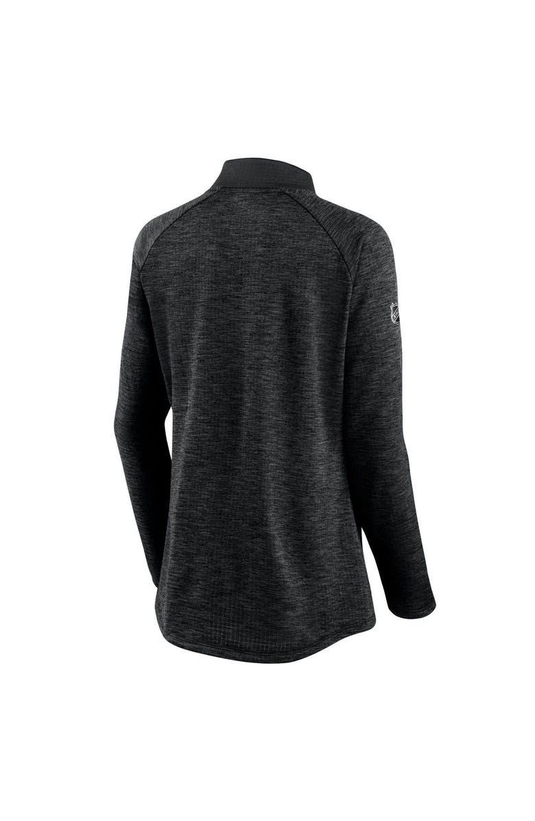 FANATICS Women's Fanatics Branded Black/Heathered Charcoal Dallas Stars Authentic Pro Travel & Training Raglan Quarter-Zip Jacket, Alternate, color, 