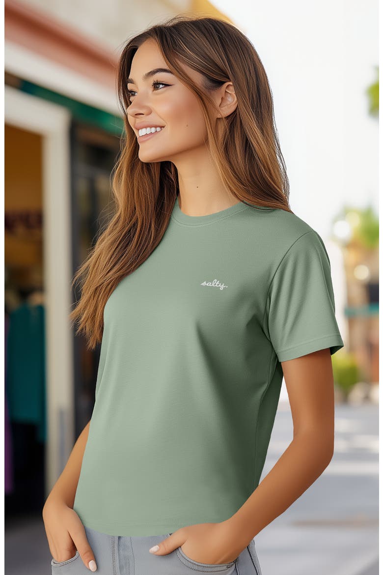 Womens Shirt Salty Tee, Alternate, color, Sage