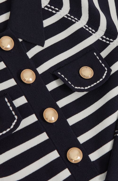 Reiss Girls' Sapna Striped Knitted Dress - Little Kid, Big Kid In Blue