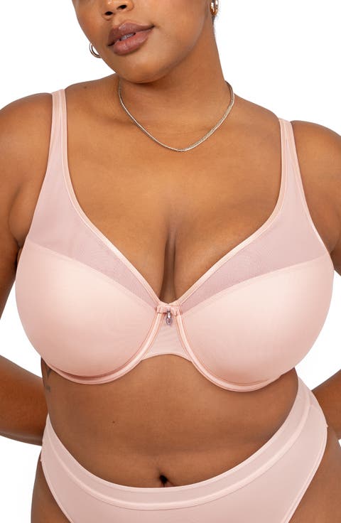Sheer Mesh Plunge T-Shirt Bra (Plus)