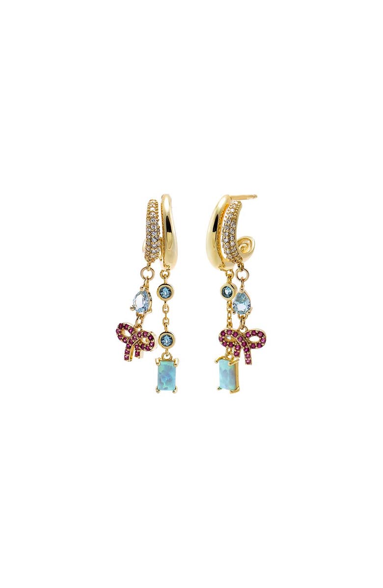 BY ADINA EDEN Multi Charm Bow Drop Earring, Main, color, Multi-Color