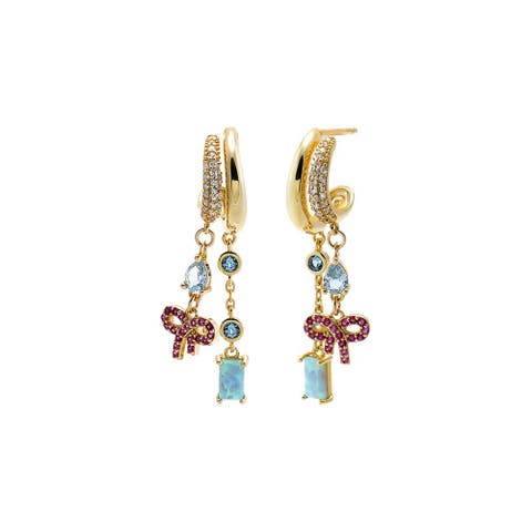 Multi Charm Bow Drop Earring