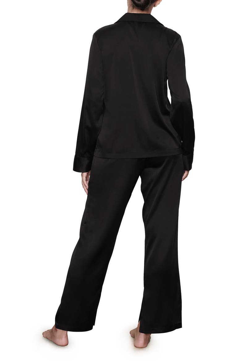 Stretch Silk Pajama Pants, Alternate, color, SOOT
