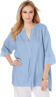 Jessica London Hi-Low Linen Tunic