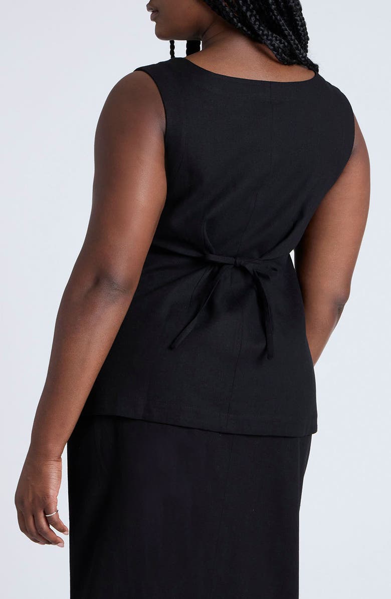 ELOQUII Square Neck Button-Up Vest, Alternate, color, 