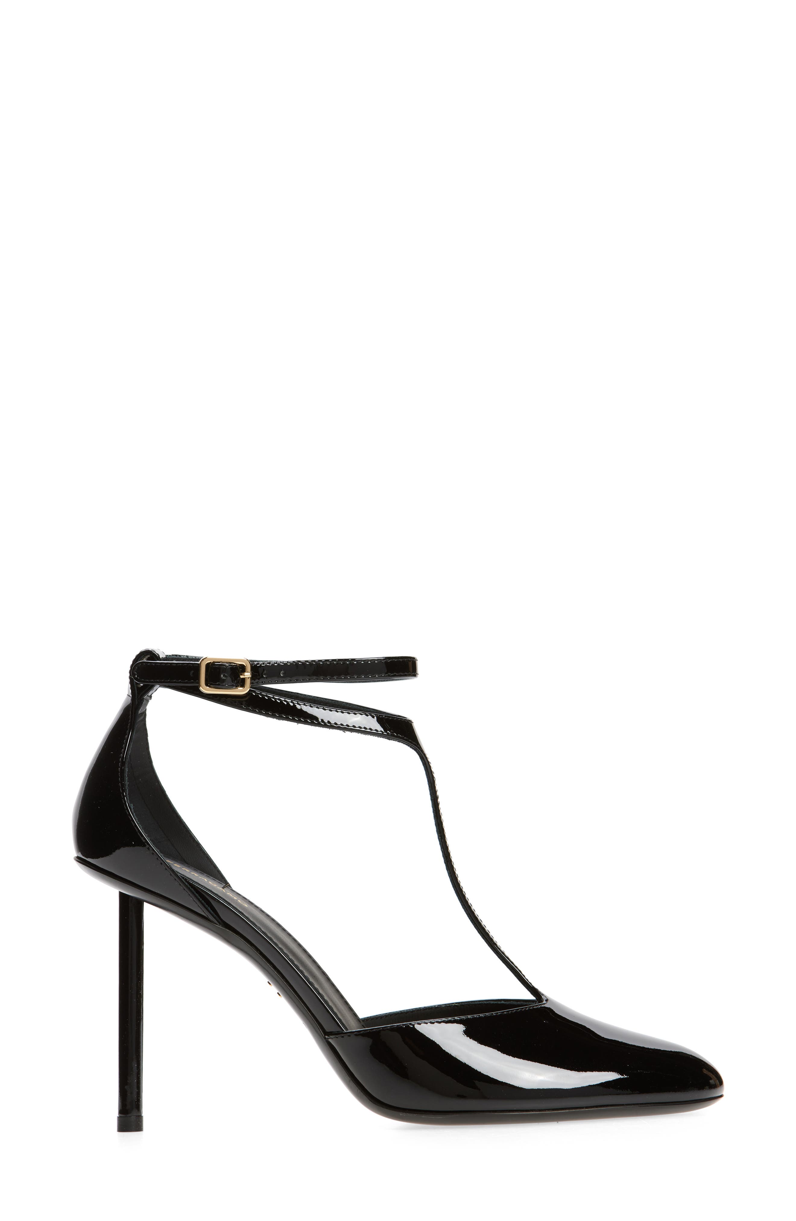 Lysandra T-Strap Patent Leather Pump, Alternate, color, NERO NERO NERO