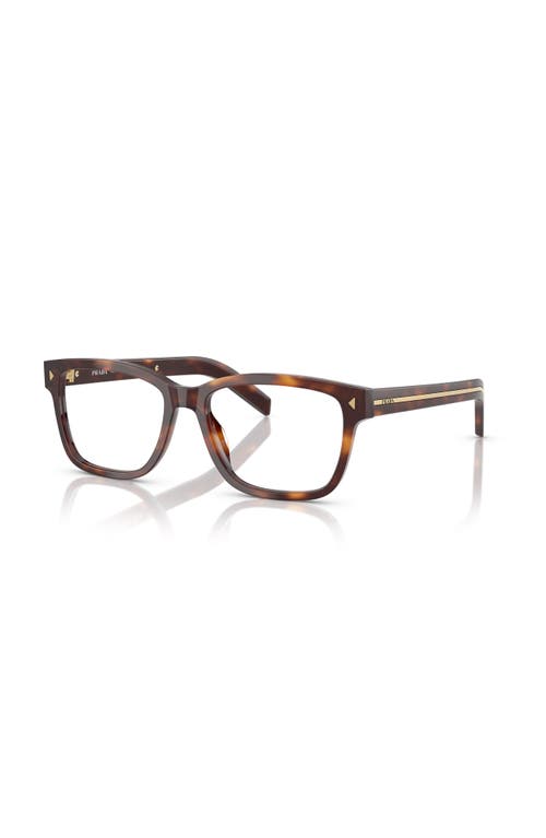 Prada 55mm Rectangle Optical Glasses In Brown