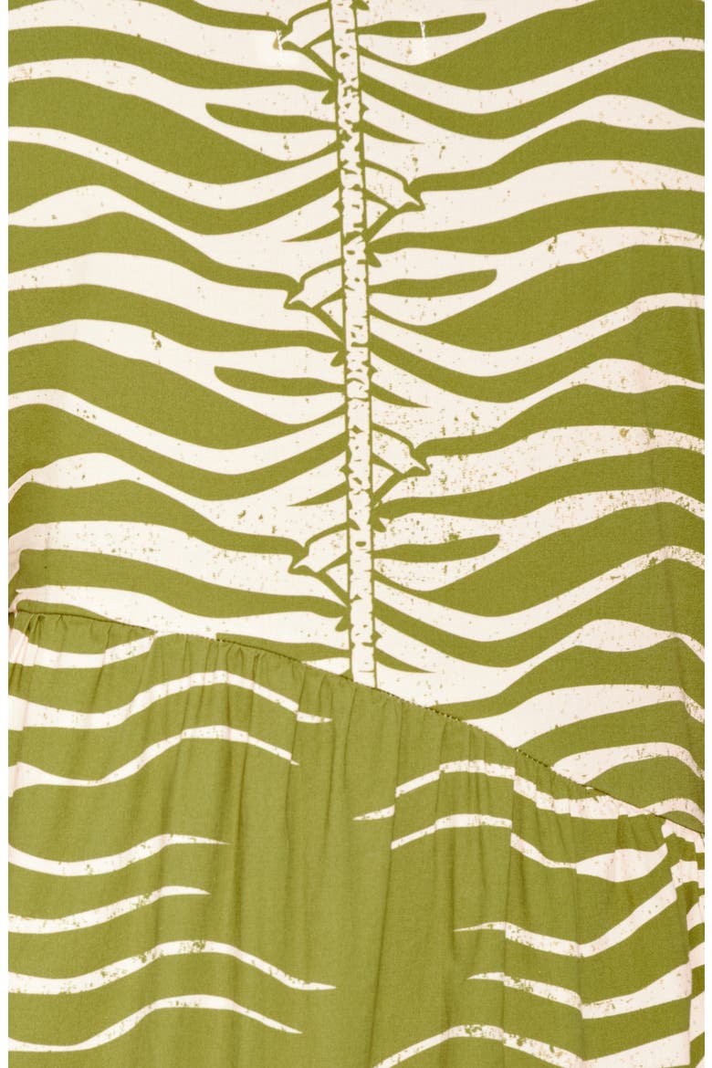 Armenia Asymmetric Ruffle Maxi Dress, Alternate, color, GREEN SNAKE