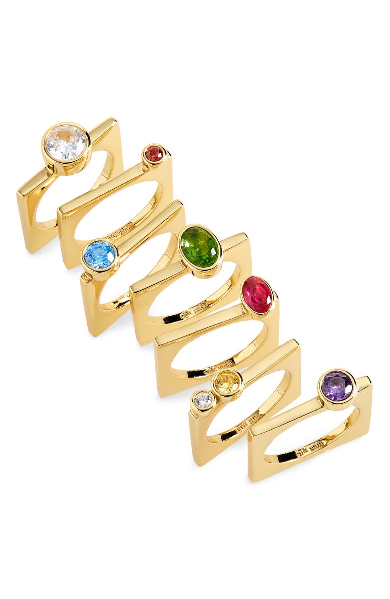 Cult Gaia Cosima Set of 7 Stacking Rings, Main, color,