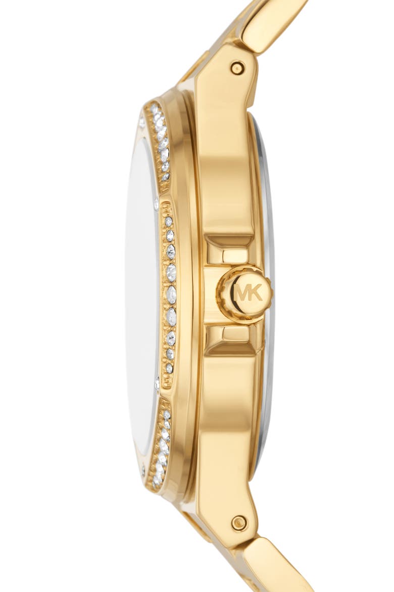 MICHAEL Michael Kors Lennox Logo Pavé Bracelet Watch, 37mm, Alternate, color, GOLD