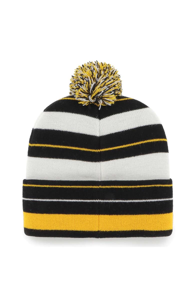 '47 Men's '47 Black Pittsburgh Steelers Powerline Cuffed Knit Hat with Pom, Alternate, color, Black