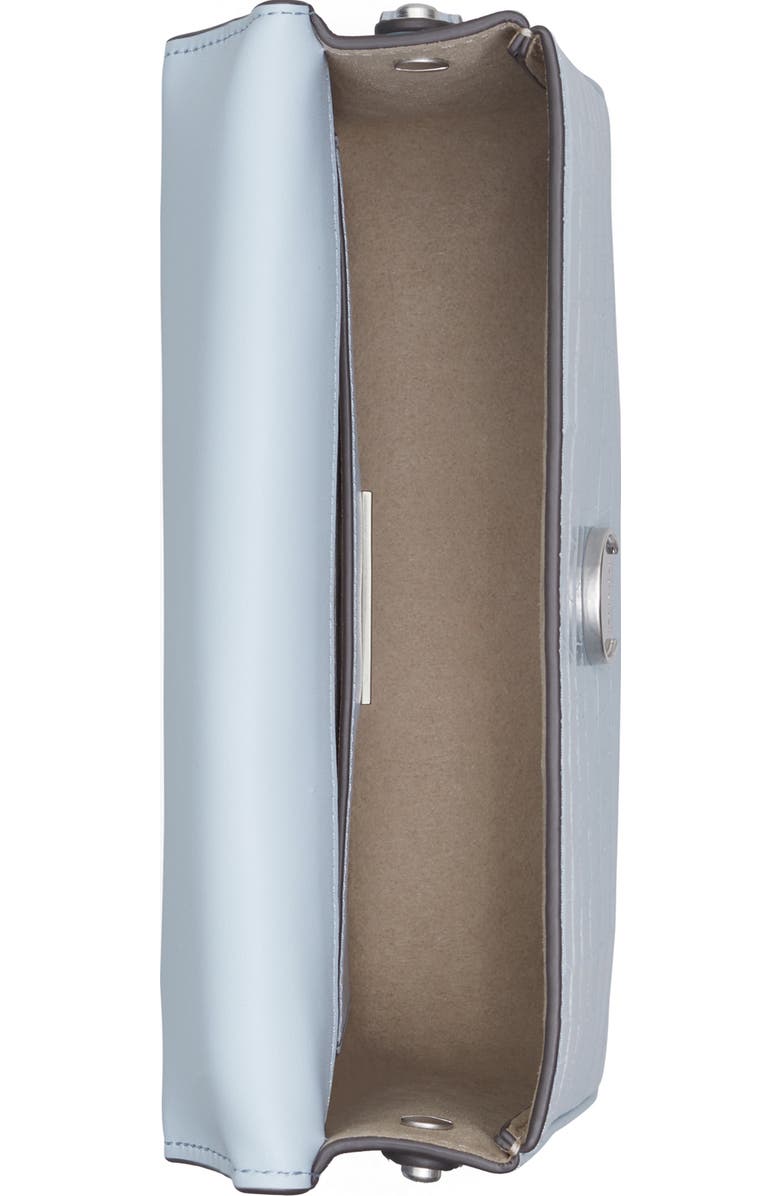 Tory Burch Robinson Croc Embossed Leather Shoulder Bag, Alternate, color,